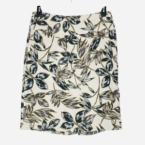 J Crew: Textured Gold Foil Leaf Pencil Skirt, Size 8, Style C4745 Palm Tropical